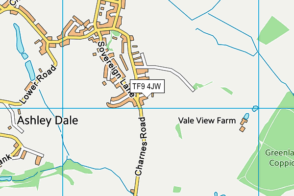 TF9 4JW map - OS VectorMap District (Ordnance Survey)