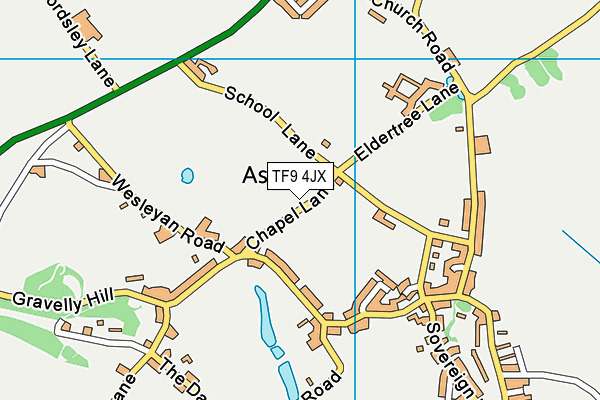 TF9 4JX map - OS VectorMap District (Ordnance Survey)