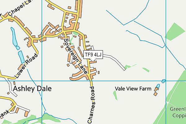 TF9 4LJ map - OS VectorMap District (Ordnance Survey)