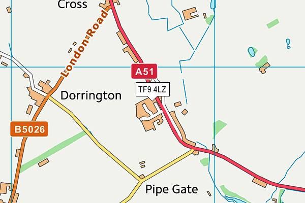 TF9 4LZ map - OS VectorMap District (Ordnance Survey)