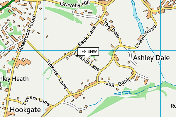 TF9 4NW map - OS VectorMap District (Ordnance Survey)