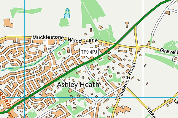 TF9 4PJ map - OS VectorMap District (Ordnance Survey)