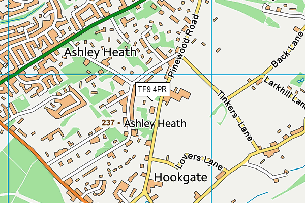 TF9 4PR map - OS VectorMap District (Ordnance Survey)