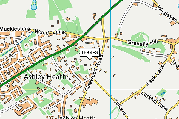 TF9 4PS map - OS VectorMap District (Ordnance Survey)