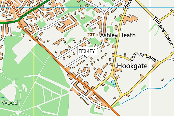TF9 4PY map - OS VectorMap District (Ordnance Survey)
