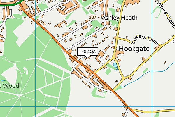 TF9 4QA map - OS VectorMap District (Ordnance Survey)