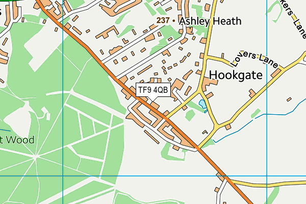 TF9 4QB map - OS VectorMap District (Ordnance Survey)