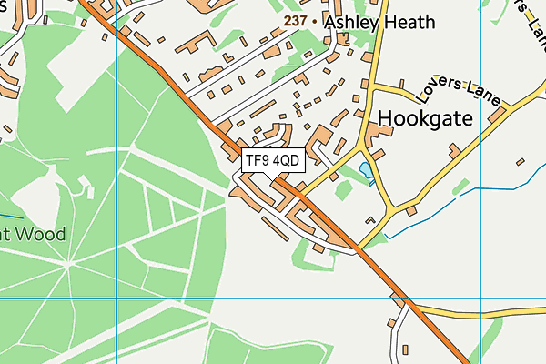 TF9 4QD map - OS VectorMap District (Ordnance Survey)