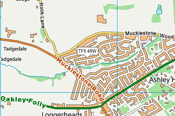 TF9 4RW map - OS VectorMap District (Ordnance Survey)