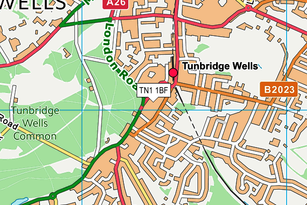 TN1 1BF map - OS VectorMap District (Ordnance Survey)