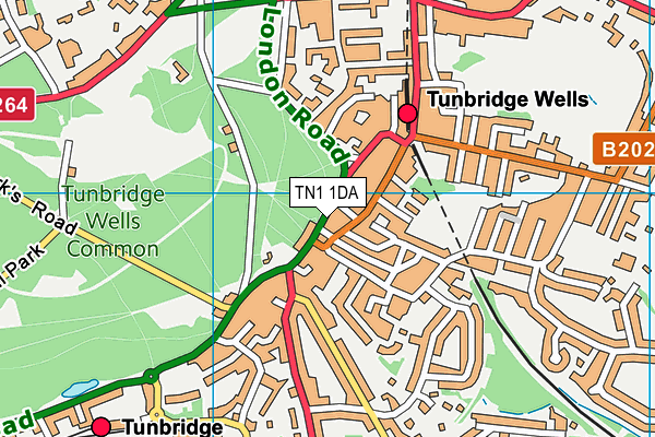 TN1 1DA map - OS VectorMap District (Ordnance Survey)