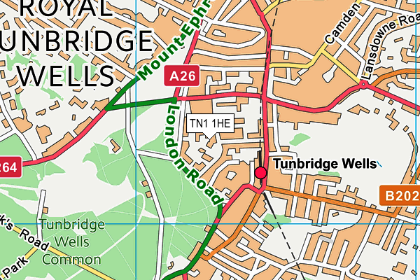 TN1 1HE map - OS VectorMap District (Ordnance Survey)