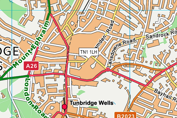 TN1 1LH map - OS VectorMap District (Ordnance Survey)