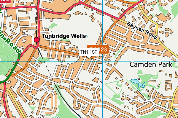 TN1 1ST map - OS VectorMap District (Ordnance Survey)