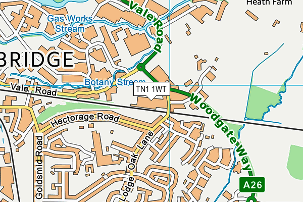 TN1 1WT map - OS VectorMap District (Ordnance Survey)