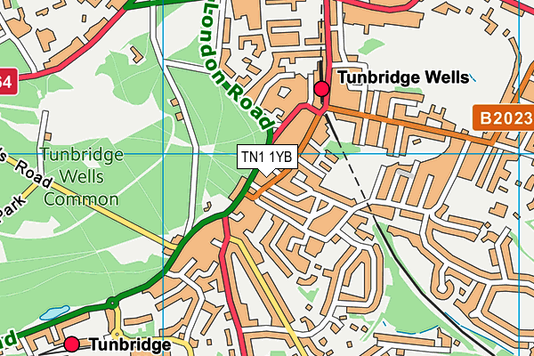 TN1 1YB map - OS VectorMap District (Ordnance Survey)