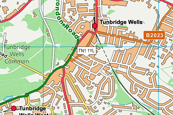 TN1 1YL map - OS VectorMap District (Ordnance Survey)