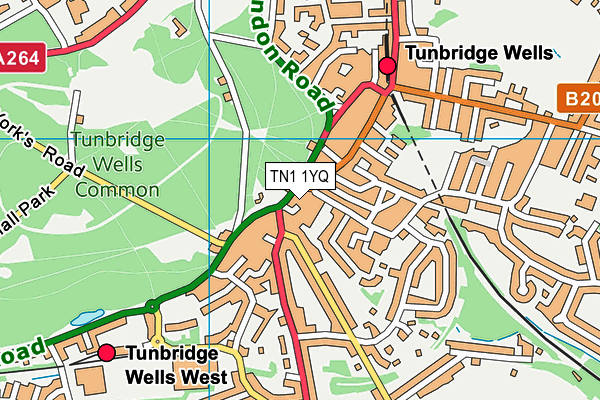 TN1 1YQ map - OS VectorMap District (Ordnance Survey)