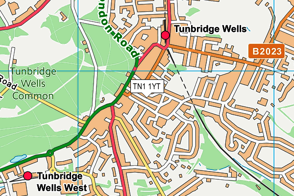 TN1 1YT map - OS VectorMap District (Ordnance Survey)