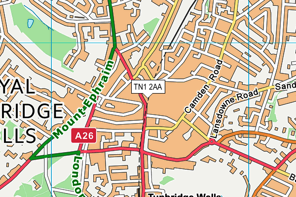 TN1 2AA map - OS VectorMap District (Ordnance Survey)