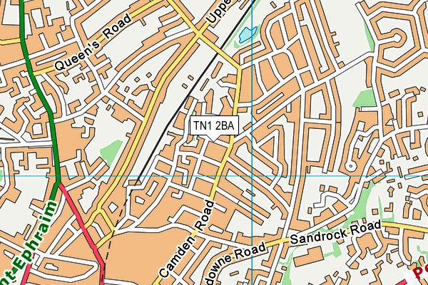 TN1 2BA map - OS VectorMap District (Ordnance Survey)