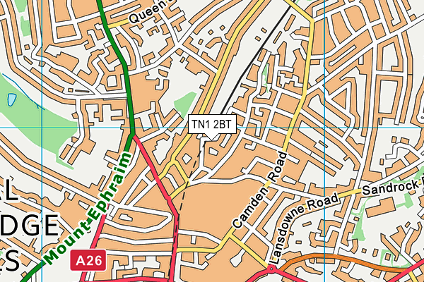 TN1 2BT map - OS VectorMap District (Ordnance Survey)