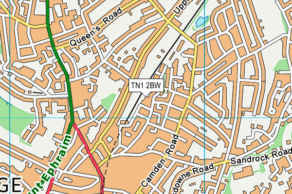 TN1 2BW map - OS VectorMap District (Ordnance Survey)