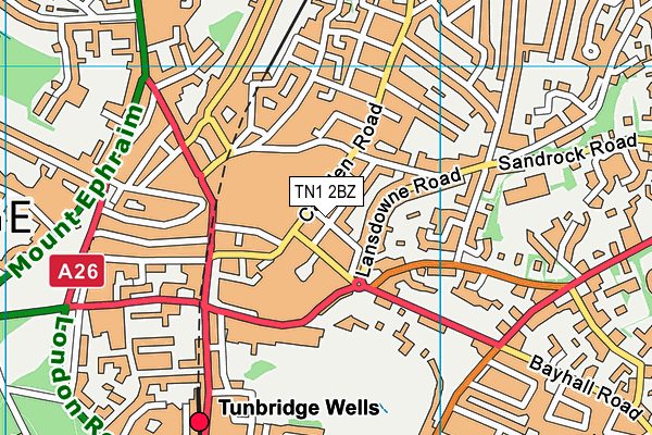 TN1 2BZ map - OS VectorMap District (Ordnance Survey)