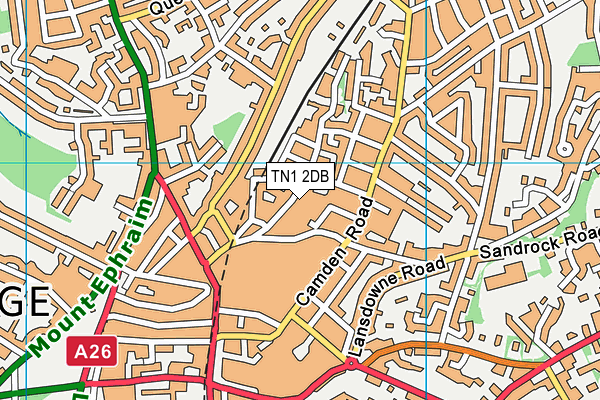 TN1 2DB map - OS VectorMap District (Ordnance Survey)