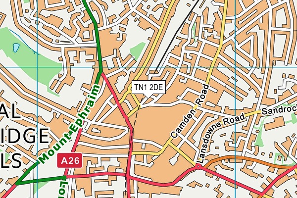 TN1 2DE map - OS VectorMap District (Ordnance Survey)