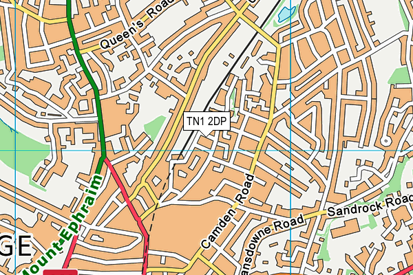 TN1 2DP map - OS VectorMap District (Ordnance Survey)