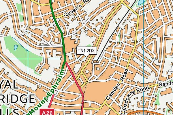 TN1 2DX map - OS VectorMap District (Ordnance Survey)
