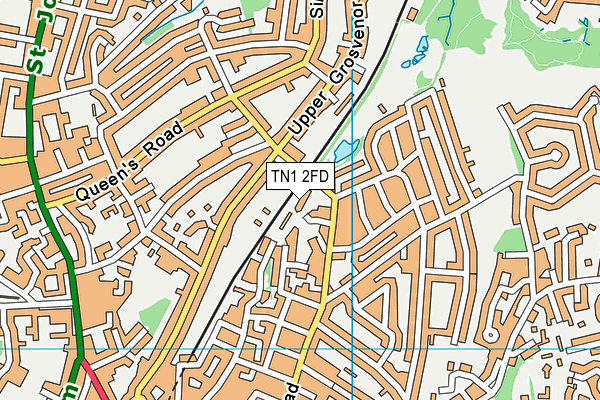 TN1 2FD map - OS VectorMap District (Ordnance Survey)