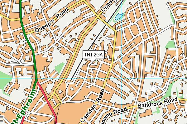 TN1 2GA map - OS VectorMap District (Ordnance Survey)