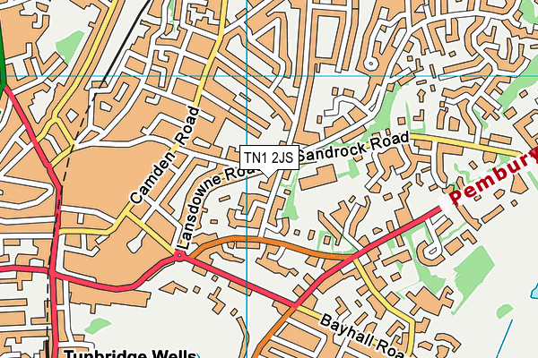 TN1 2JS map - OS VectorMap District (Ordnance Survey)