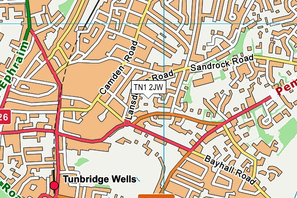 TN1 2JW map - OS VectorMap District (Ordnance Survey)