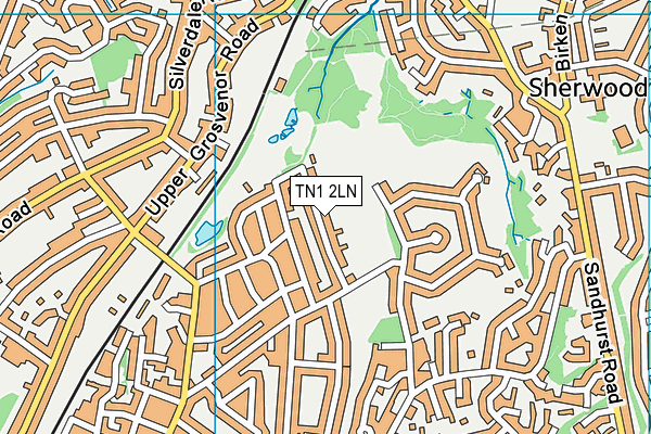 Grosvenor And Hilbert Recreation Ground map (TN1 2LN) - OS VectorMap District (Ordnance Survey)