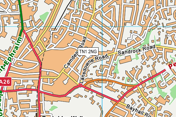 TN1 2NG map - OS VectorMap District (Ordnance Survey)