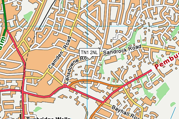 TN1 2NL map - OS VectorMap District (Ordnance Survey)