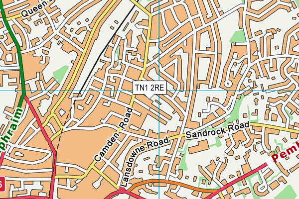 TN1 2RE map - OS VectorMap District (Ordnance Survey)