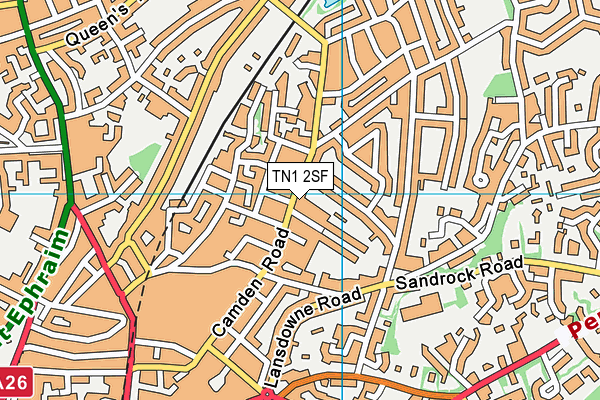 TN1 2SF map - OS VectorMap District (Ordnance Survey)