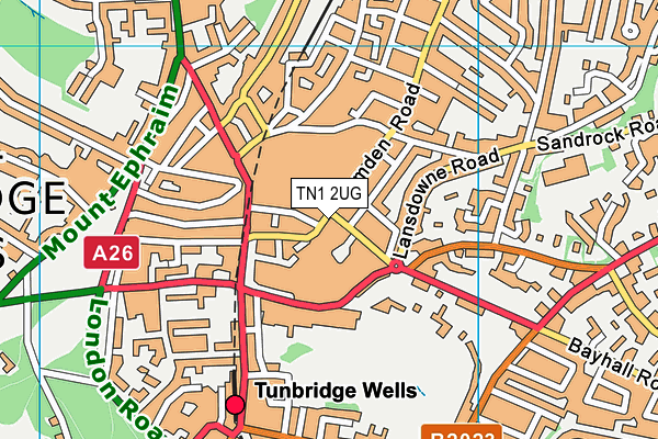 TN1 2UG map - OS VectorMap District (Ordnance Survey)