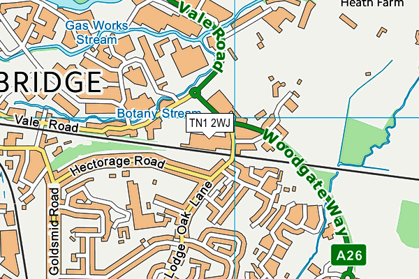 TN1 2WJ map - OS VectorMap District (Ordnance Survey)