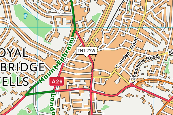 TN1 2YW map - OS VectorMap District (Ordnance Survey)