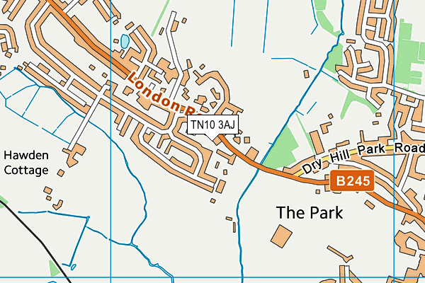 TN10 3AJ map - OS VectorMap District (Ordnance Survey)