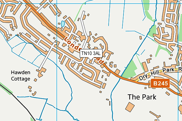 Map of CUMBERLAND COURT (TONBRIDGE) RESIDENTS LIMITED at district scale