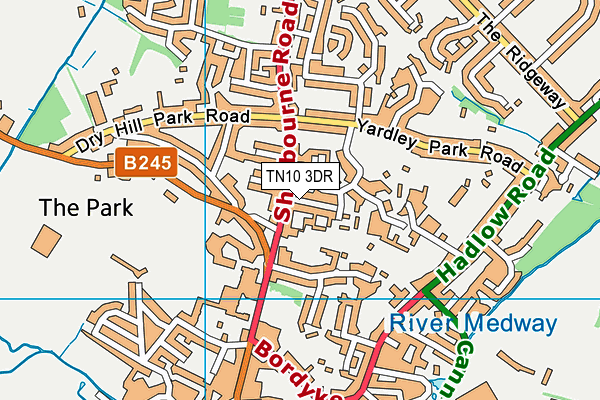 TN10 3DR map - OS VectorMap District (Ordnance Survey)