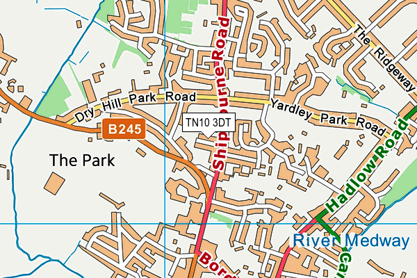 TN10 3DT map - OS VectorMap District (Ordnance Survey)