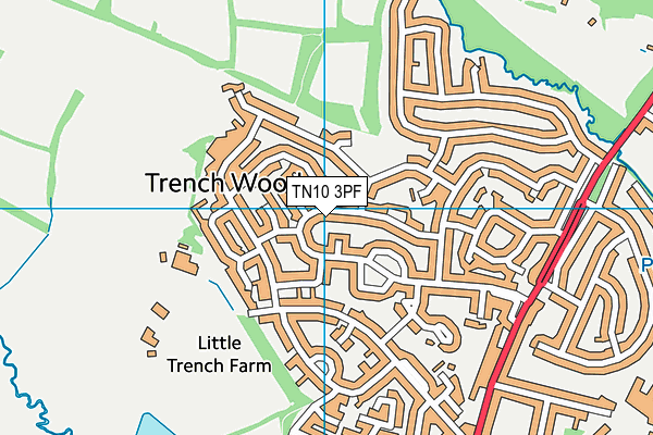 TN10 3PF map - OS VectorMap District (Ordnance Survey)