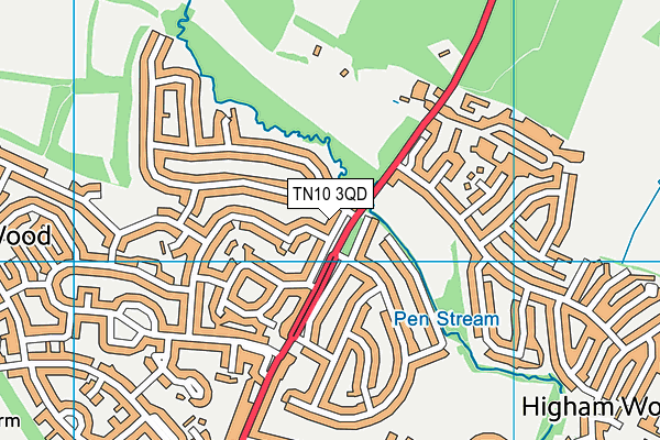 TN10 3QD map - OS VectorMap District (Ordnance Survey)